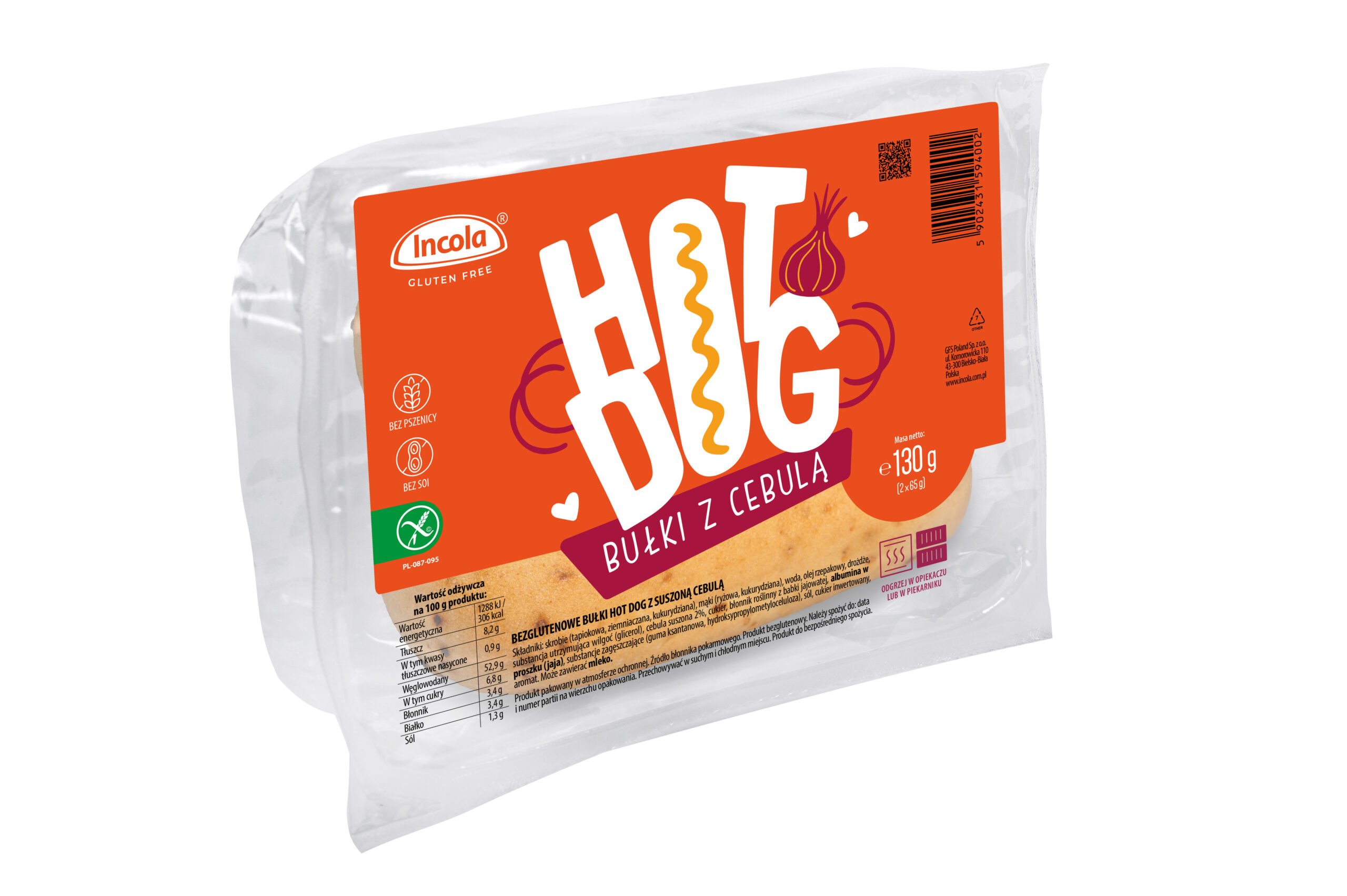 Incola - Korvbröd med torkad lök 130g (2x65g)