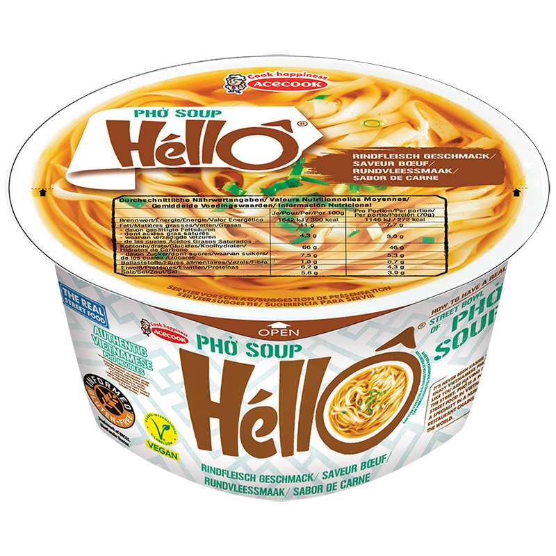 Acecook - Hello Pho Soup Biff 70g - Bild 2